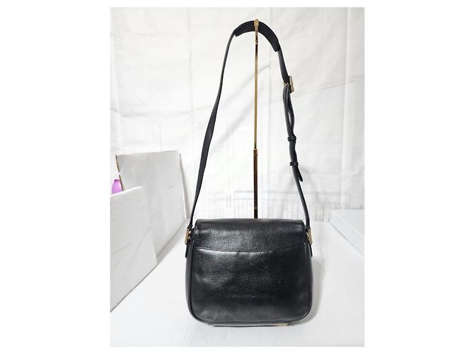 MCM Vintage Leder Umhängetasche mit Klappe in Schwarz - Ansicht 4
