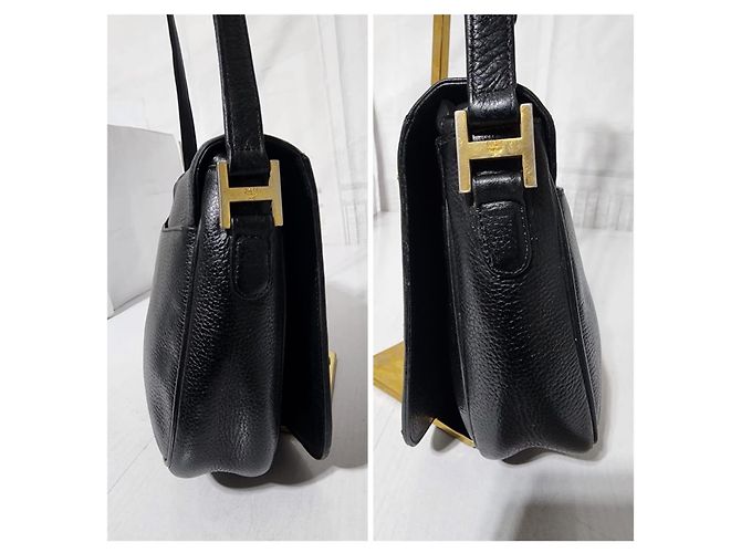 MCM Vintage Leder Umhängetasche mit Klappe in Schwarz - Ansicht 8