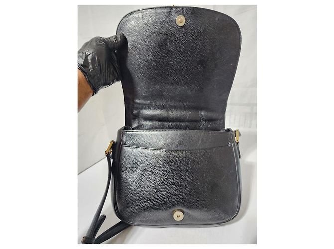 MCM Vintage Leder Umhängetasche mit Klappe in Schwarz - Ansicht 9
