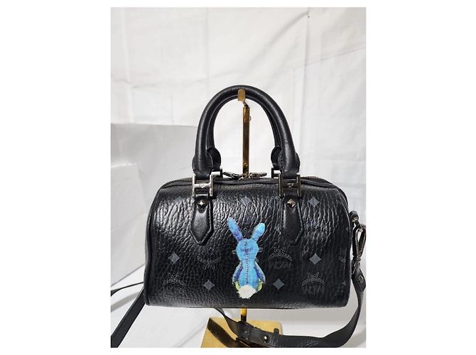 Borsa Boston piccola Visestos Rabbit MCM nera Nero - vista 3