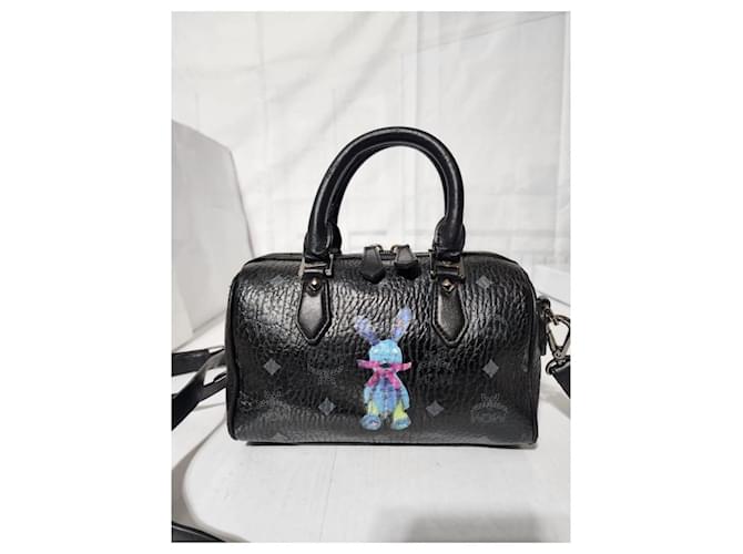 Borsa Boston piccola Visestos Rabbit MCM nera Nero - vista 8