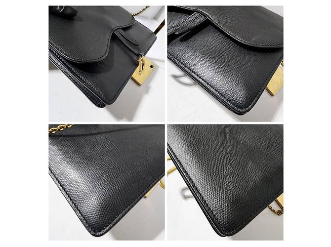 PORTAFOGLIO IN PELLE DI VITELLO GRAIN NERO CON CATENA CHRISTIAN DIOR - vista 10