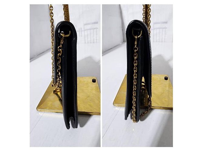 PORTAFOGLIO IN PELLE DI VITELLO GRAIN NERO CON CATENA CHRISTIAN DIOR - vista 6