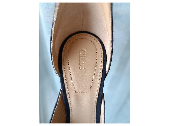 Décolleté Chloé in pelle nera con fiocchi strass Nero - vista 13