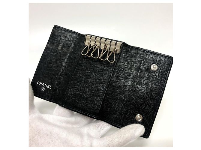 Llaveiro de cuero negro Chanel - vista 5