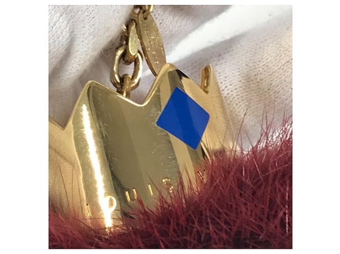 Portachiavi in pelliccia di visone Louis Vuitton Rosso Bordò - vista 10