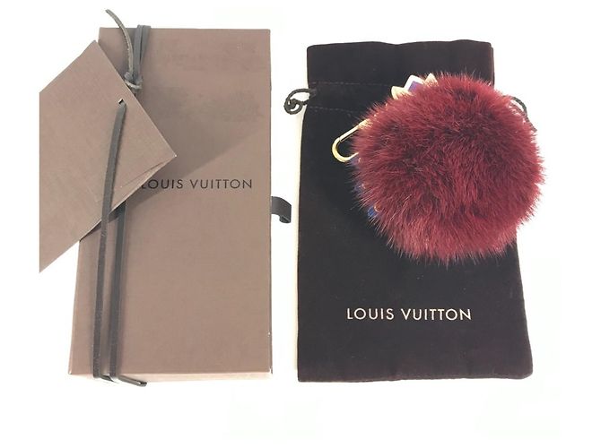 Portachiavi in pelliccia di visone Louis Vuitton Rosso Bordò - vista 11