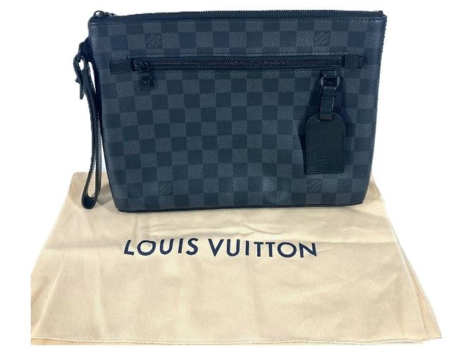 Borsa Pouch Take-Off Damier Graphite Louis Vuitton Nero - vista 16
