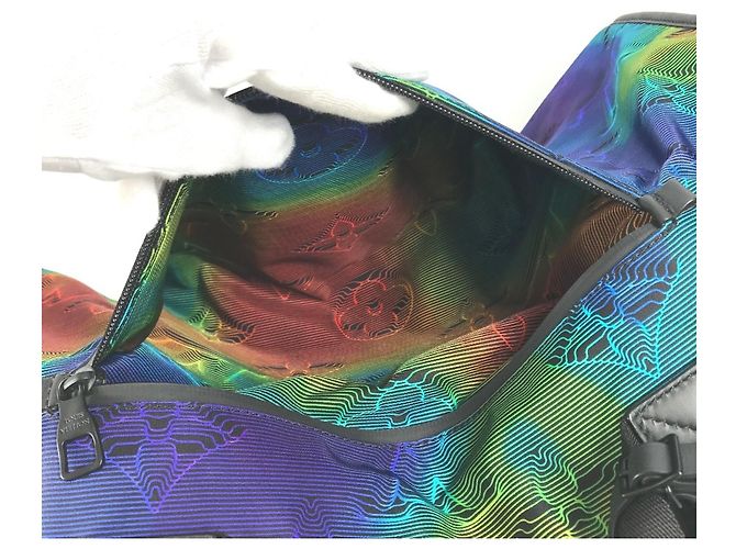 Borsa Keepall Bandoulière Reversibile 50 Monogram Louis Vuitton Marrone Nero Multicolore - vista 10