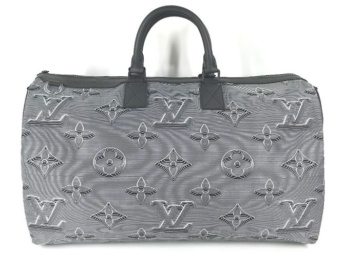 Borsa Keepall Bandoulière Reversibile 50 Monogram Louis Vuitton Marrone Nero Multicolore - vista 11