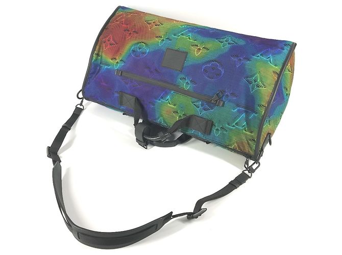 Borsa Keepall Bandoulière Reversibile 50 Monogram Louis Vuitton Marrone Nero Multicolore - vista 7