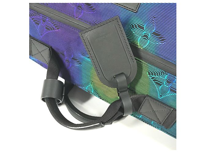 Borsa Keepall Bandoulière Reversibile 50 Monogram Louis Vuitton Marrone Nero Multicolore - vista 8