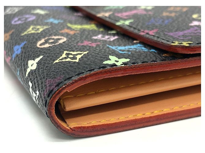 Louis Vuitton Monogram Multicolore Long Wallet Black - view 7