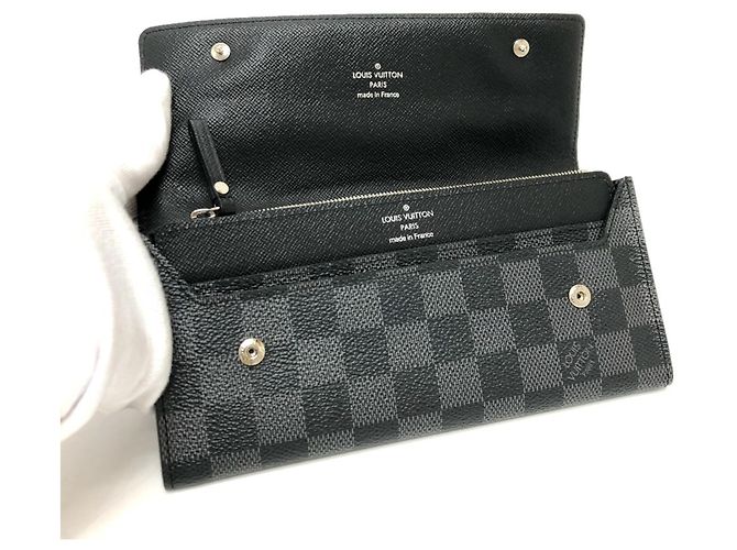 Louis Vuitton Damier Graphite Long Wallet Black - view 8