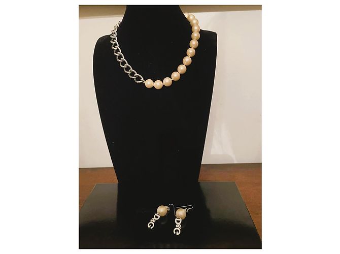 Magnifica parure DOLCE & GABBANA collana e orecchini perle Bianco - vista 9