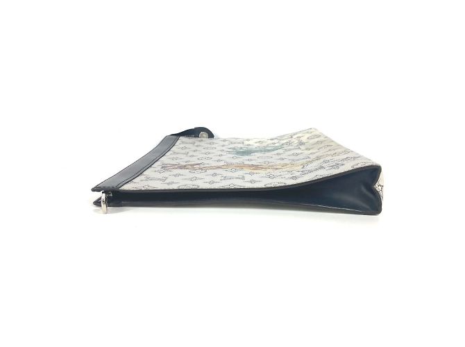 Borsa Pochette Voyage GM Louis Vuitton Monogram Savannah Chapman Brothers Bianco Blu navy - vista 3