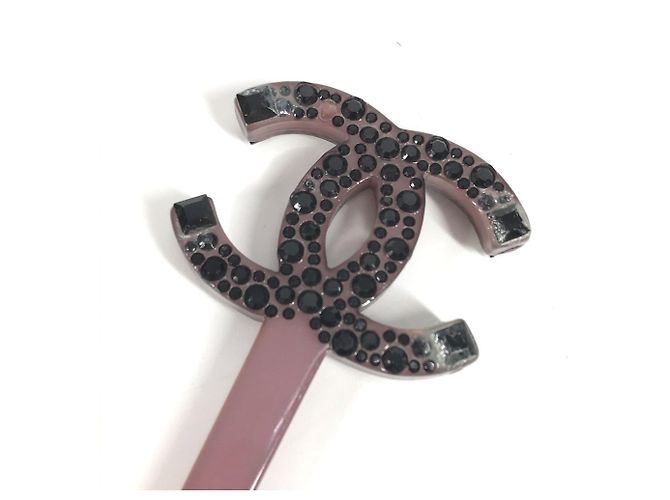 Pettine per capelli Kanzashi in pietra Coco Mark CC di Chanel Nero Porpora - vista 6