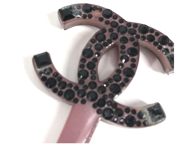 Pettine per capelli Kanzashi in pietra Coco Mark CC di Chanel Nero Porpora - vista 7