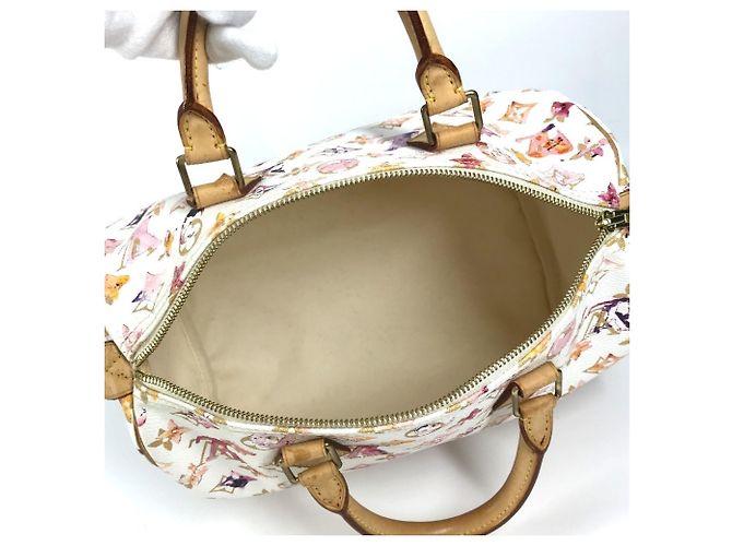 Borsa Boston Mini Speedy 30 VVN Monogramma Acquerello Louis Vuitton Rosa Bianco - vista 11