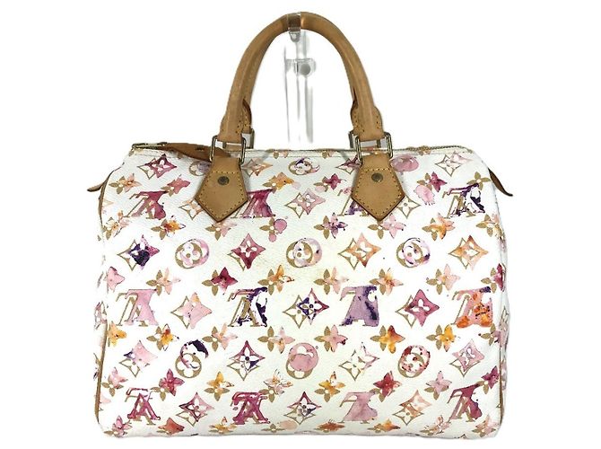 Borsa Boston Mini Speedy 30 VVN Monogramma Acquerello Louis Vuitton Rosa Bianco - vista 2
