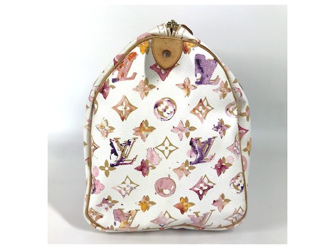 Borsa Boston Mini Speedy 30 VVN Monogramma Acquerello Louis Vuitton Rosa Bianco - vista 4