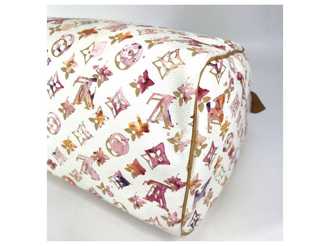 Borsa Boston Mini Speedy 30 VVN Monogramma Acquerello Louis Vuitton Rosa Bianco - vista 5