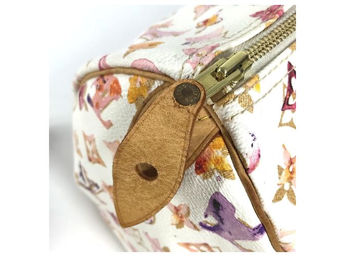 Borsa Boston Mini Speedy 30 VVN Monogramma Acquerello Louis Vuitton Rosa Bianco - vista 8