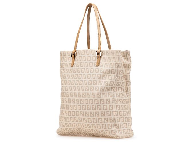 Fendi Braune Zucchino Canvas Tasche Beige - Ansicht 2