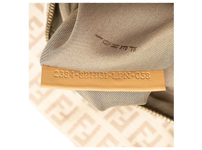 Fendi Braune Zucchino Canvas Tasche Beige - Ansicht 7