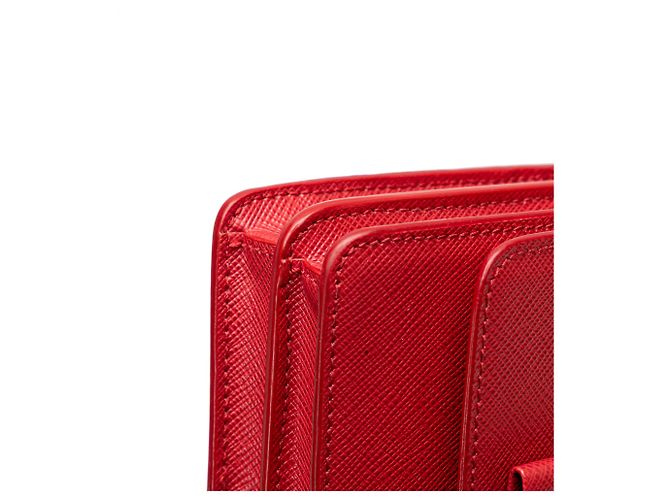 Portafoglio Prada Red Saffiano Lux Bow con tracolla Rosso - vista 11