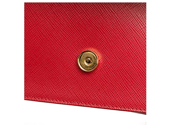 Portafoglio Prada Red Saffiano Lux Bow con tracolla Rosso - vista 12