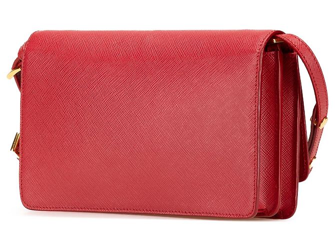 Portafoglio Prada Red Saffiano Lux Bow con tracolla Rosso - vista 2