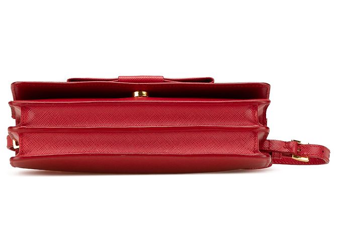 Portafoglio Prada Red Saffiano Lux Bow con tracolla Rosso - vista 3