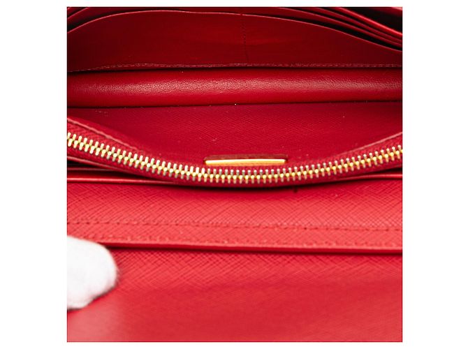 Portafoglio Prada Red Saffiano Lux Bow con tracolla Rosso - vista 4