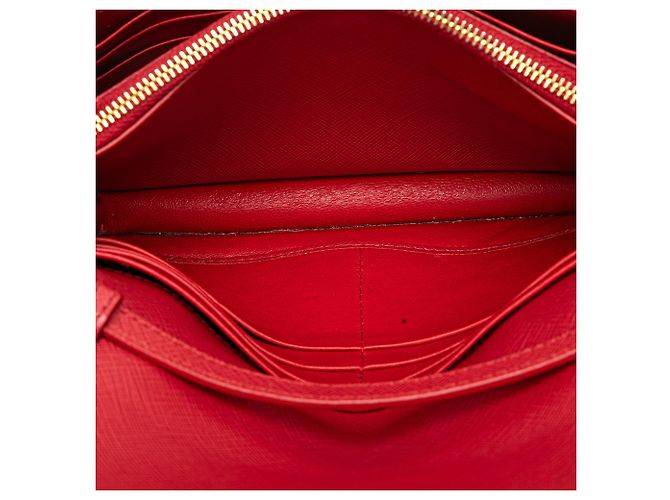 Portafoglio Prada Red Saffiano Lux Bow con tracolla Rosso - vista 5