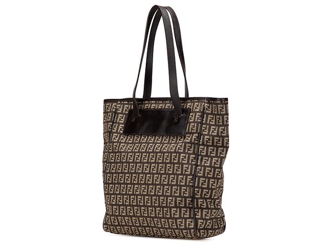 Fendi Braune Zucchino Canvas Tasche - Ansicht 2