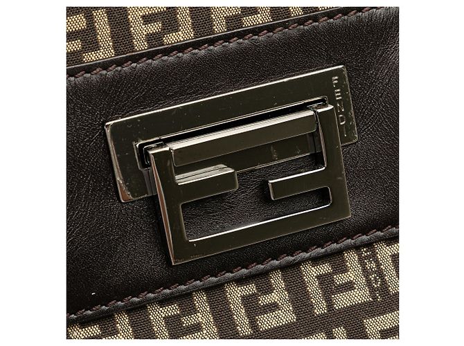 Fendi Braune Zucchino Canvas Tasche - Ansicht 8