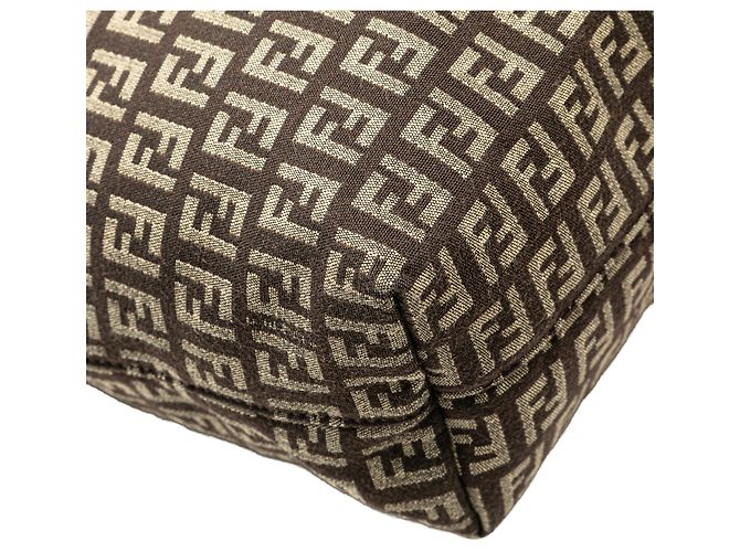 Fendi Braune Zucchino Canvas Tasche Dunkelbraun - Ansicht 10