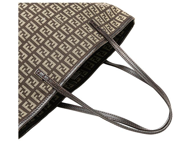 Fendi Braune Zucchino Canvas Tasche Dunkelbraun - Ansicht 11