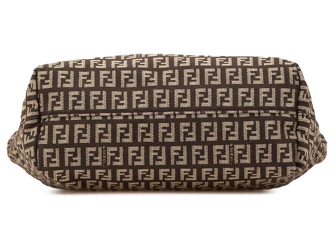 Fendi Braune Zucchino Canvas Tasche Dunkelbraun - Ansicht 3