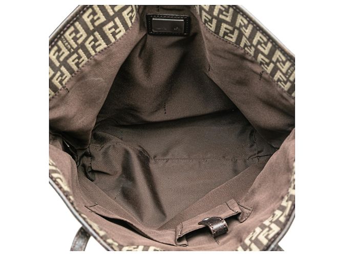 Fendi Braune Zucchino Canvas Tasche Dunkelbraun - Ansicht 4