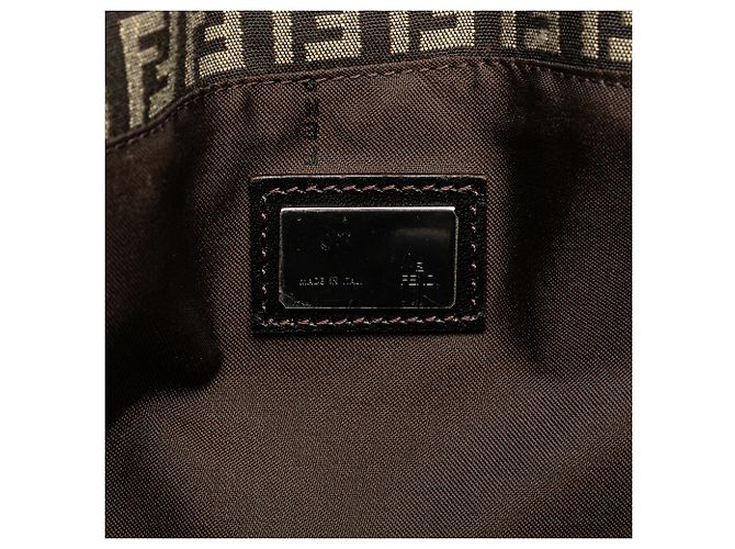 Fendi Braune Zucchino Canvas Tasche Dunkelbraun - Ansicht 6