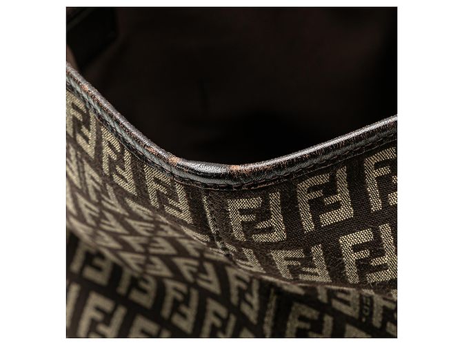 Fendi Braune Zucchino Canvas Tasche Dunkelbraun - Ansicht 8