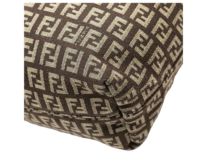 Fendi Braune Zucchino Canvas Tasche Dunkelbraun - Ansicht 9
