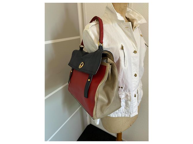 Muse II Borsa a mano Yves Saint Laurent Muse 2 in pelle Rossa Beige Blu Navy Rosso - vista 2