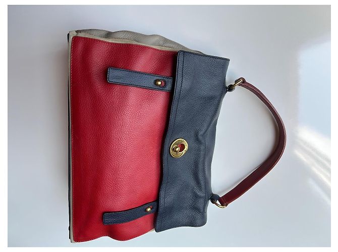 Muse II Borsa a mano Yves Saint Laurent Muse 2 in pelle Rossa Beige Blu Navy Rosso - vista 3