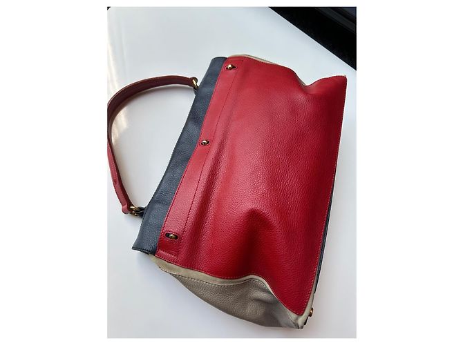 Muse II Borsa a mano Yves Saint Laurent Muse 2 in pelle Rossa Beige Blu Navy Rosso - vista 7