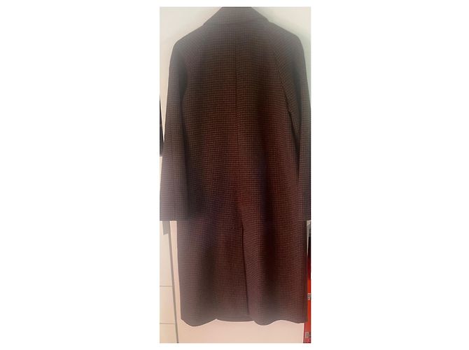 Cos double-breasted houndstooth wool coat brown - view 4