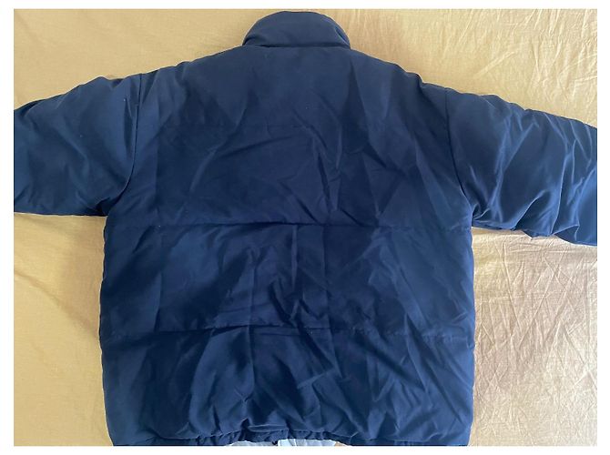 Giacca invernale Ralph Lauren Double Face Blu Beige Cotone - vista 2
