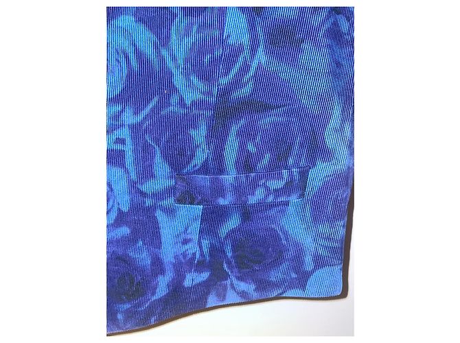 Kenzo Weste aus blauem Cord mit Satinfutter Dunkelviolett - Ansicht 4